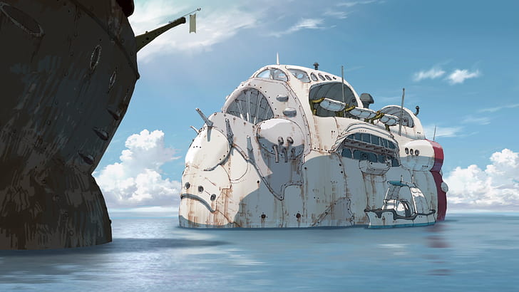 navio, meio ambiente, feito no abismo, mar, anime, HD papel de parede