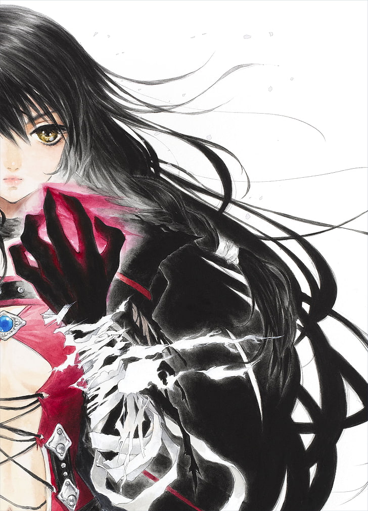 female anime character wearing red and black top illustration, anime, anime girls, Tales of Berseria, Velvet Crowe, Tales of Series, HD wallpaper