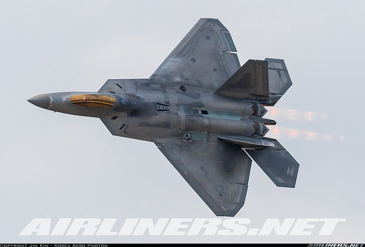 ВВС на САЩ, Lockheed Martin F-22 Raptor, бойни самолети, HD тапет