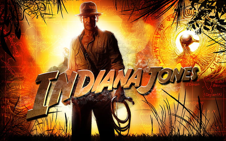 Indiana Jones, film, homme, chapeau, barbe, fouet, aventure, indiana jones, film, homme, chapeau, barbe, fouet, aventure, Fond d'écran HD