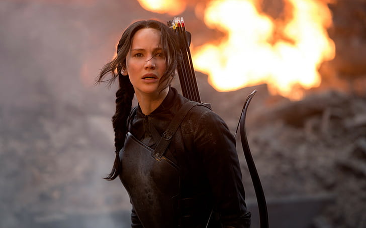 ジェニファー・ローレンス、The Hunger Games：Mockingjay、ジェニファー・ローレンス、The Hunger Games：Mockingjay、Katniss、 HDデスクトップの壁紙