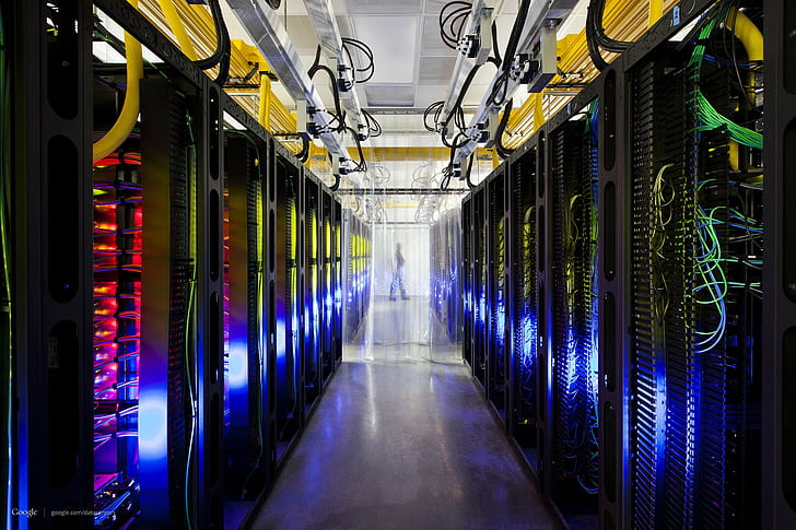 network, Google, server, datacenter, HD wallpaper