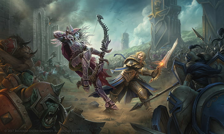 Anduin Wrynn, Blizzard Entertainment, Sylvanas Windrunner, World of Warcraft: Battle for Azeroth, Fondo de pantalla HD