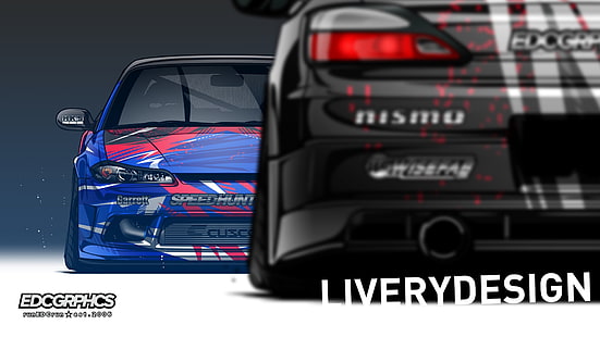 Grafik EDC, Nissan Silvia S15, render, mobil Jepang, Nissan, JDM, Wallpaper HD HD wallpaper