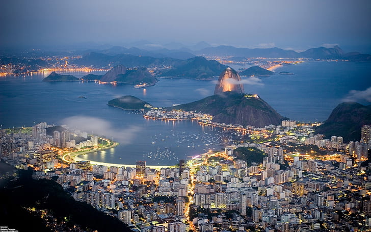 Rio De Janeiro By Night Wallpaper 4568, Fond d'écran HD