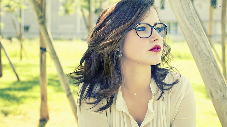 model, women, glasses, HD wallpaper