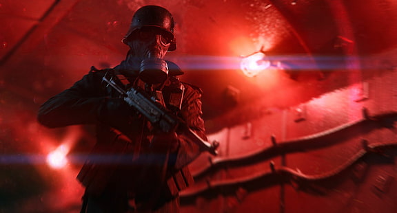 Battlefield V, MP 40, Gasmasken, Zweiter Weltkrieg, Nazi, HD-Hintergrundbild HD wallpaper
