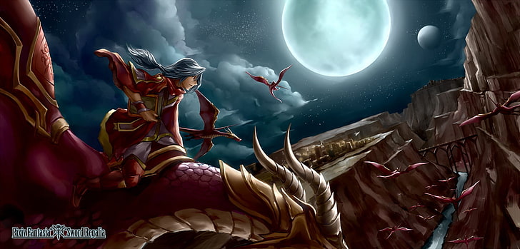 Fairytale wallpaper, Pixiv Fantasia, dragon, Wyvern, HD wallpaper