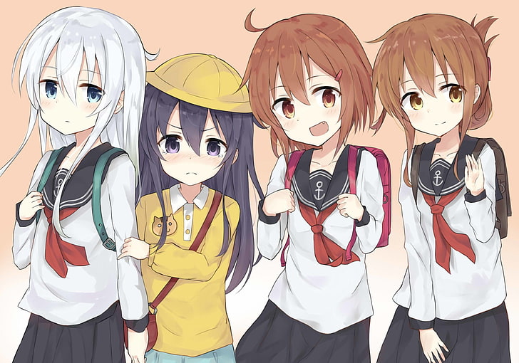 Anime, Kantai-Sammlung, Akatsuki (KanColle), Hibiki (Kancolle), Ikazuchi (Kancolle), Inazuma (Kancolle), HD-Hintergrundbild