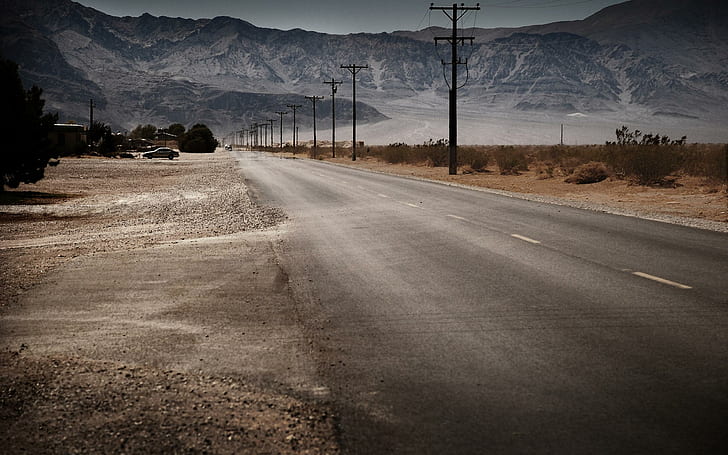 Rute 66, desert, awsome, shoot, road, 3d and abstract, HD wallpaper