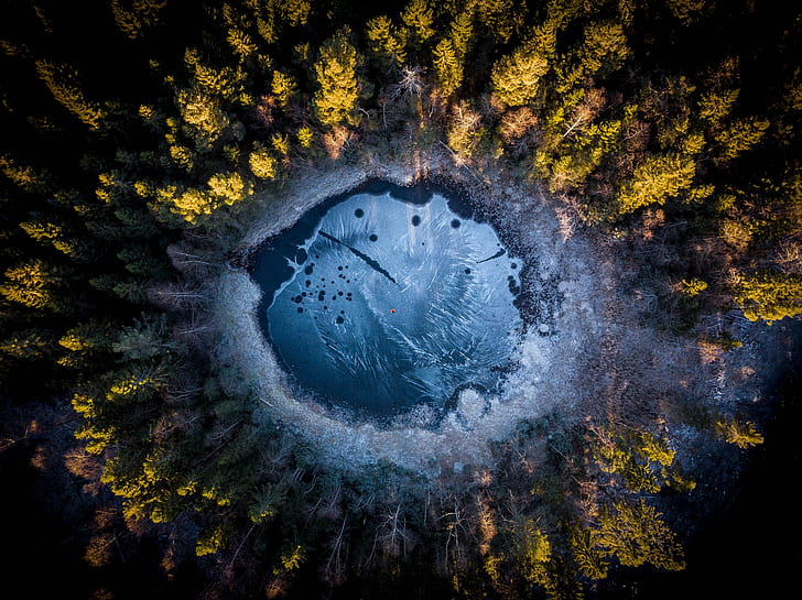hutan, danau, Norwegia, Oslo, Kabupaten Oslo, Wallpaper HD