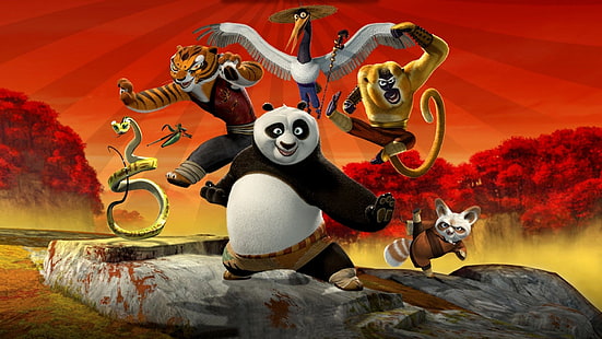 Кунг-фу панда, кунг-фу панда: секреты ярости пять, HD обои HD wallpaper