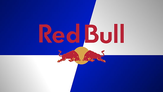 Red Bull, logotyp, blå, röd, vit, HD tapet HD wallpaper