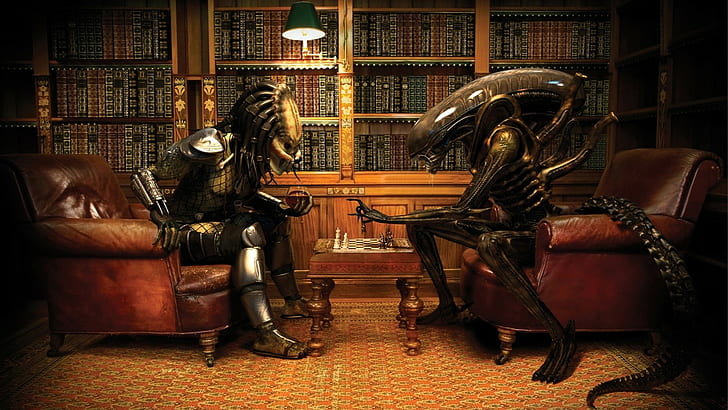 Predator (movie), Alien (movie), chess, HD wallpaper