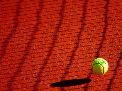 bola, lapangan tanah liat, lapangan, olahraga, tenis, lapangan tenis, Wallpaper HD HD wallpaper