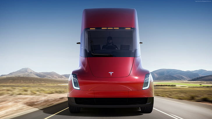електрически автомобил, 4K, Tesla Semi Truck, HD тапет