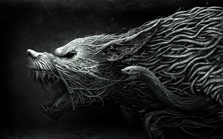 Black and gray beast digital wallpaper, fantasy art, wolf, digital art, HD  wallpaper | Wallpaperbetter