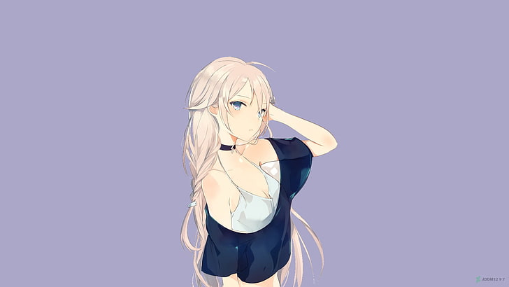 white hair, blue eyes, anime girls, looking at viewer, IA (Vocaloid), HD wallpaper