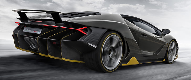 czarne sportowe coupe, Lamborghini Centenario LP770-4, samochód, pojazd, Super Car, Tapety HD
