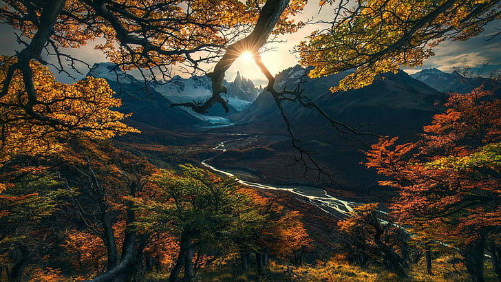 木秋の山の風景のhdhd壁紙無料ダウンロード Wallpaperbetter