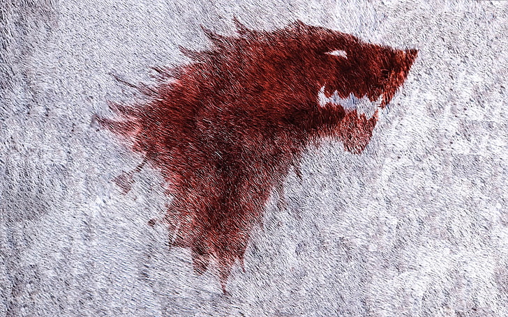 red animal illustration, Game of Thrones, House Stark, HD wallpaper