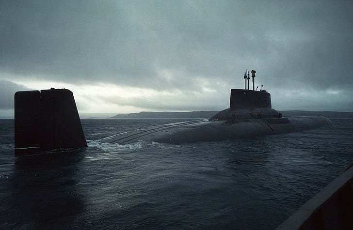 Russian Army, nuclear submarines, submarine, Project 971 sub./Akula, Typhoon class nuclear submarine, HD wallpaper