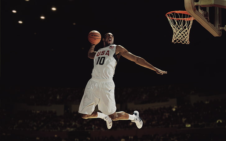 weißes USA 10 Basketball Trikot, Kobe Bryant, Basketball, USA, Team, HD-Hintergrundbild