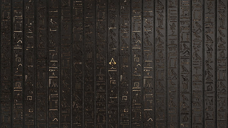 Greek text, Assassin's Creed, Assassin's Creed Origins, Hieroglyphs, HD wallpaper