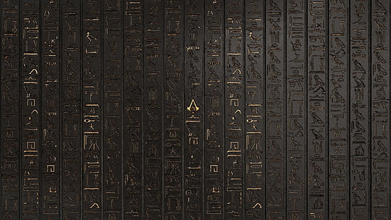 Teks Yunani, Assassin's Creed, Assassin's Creed Origins, Hieroglyphs, Wallpaper HD HD wallpaper