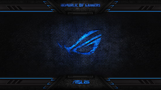 cartaz azul do Asus Alienware, azul, asus, rog, república, jogadores, HD papel de parede HD wallpaper