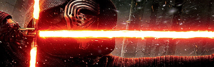gray and red lightsaber, lightsaber, Kylo Ren, Star Wars: The Force Awakens, movies, HD wallpaper