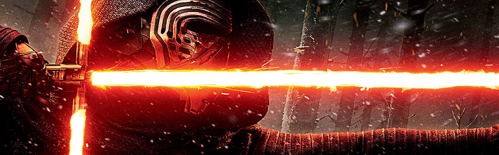 السيف الضوئي الرمادي والأحمر ، السيف الضوئي ، Kylo Ren ، Star Wars: The Force Awakens ، أفلام، خلفية HD HD wallpaper
