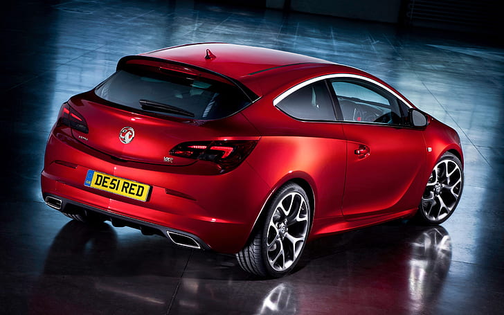 Vauxhall Astra GTC Rear, red 3 door hatchback, Opel Astra, HD wallpaper