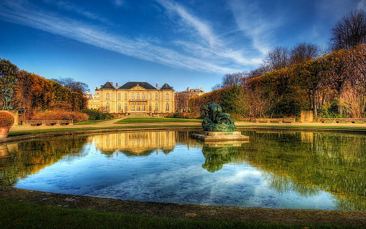 Cielo della casa padronale di Parigi Francia, proprietà terriera, casa, cielo di Parigi, Francia, Sfondo HD