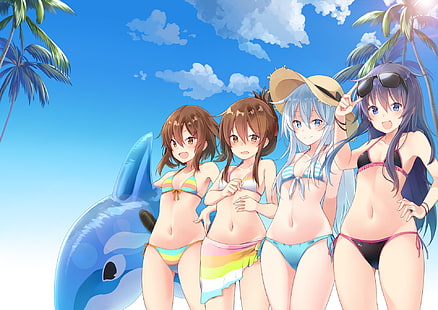 Anime, Koleksi Kantai, Akatsuki (KanColle), Hibiki (Kancolle), Ikazuchi (Kancolle), Inazuma (Kancolle), Wallpaper HD HD wallpaper