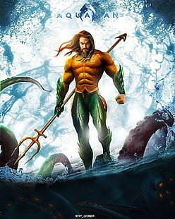 งานศิลปะ Aquaman Jason Momoa, วอลล์เปเปอร์ HD HD wallpaper