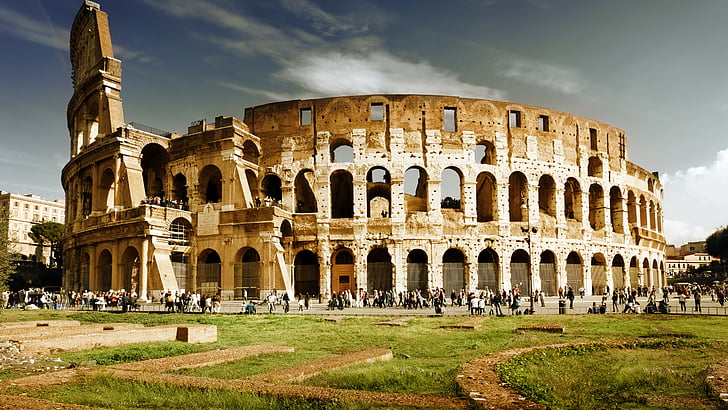 foto di paesaggio del Colosseo, Colosseo, Roma, Italia, viaggi, turismo, Sfondo HD