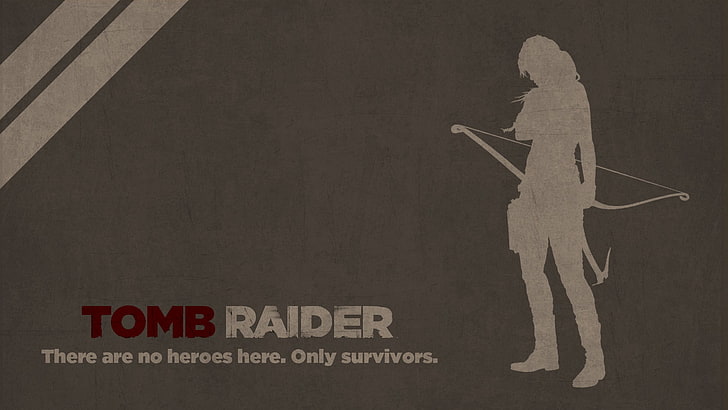 Tomb Raider тапет за игра, Лара Крофт, Tomb Raider, видео игри, лък, текст, минимализъм, дигитално изкуство, HD тапет