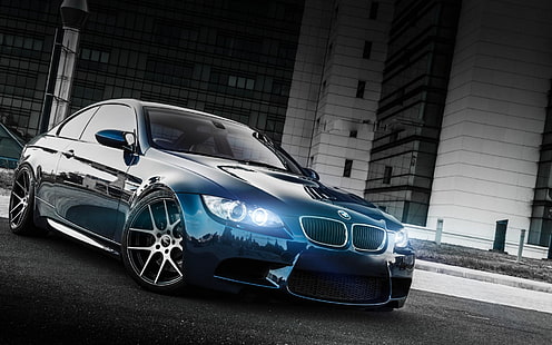 blue BMX coupe, BMW, BMW E92 M3, car, blue cars, HD wallpaper HD wallpaper