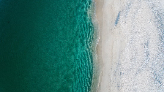 przyroda, woda, plaża, fale, piasek, zdjęcie z drona, Tapety HD HD wallpaper