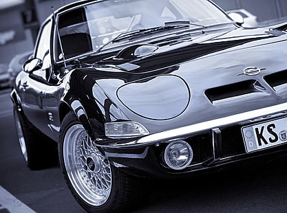 1969 Opel GT, classic black coupe, Motors, Classic Cars, Black, Opel, supercar, 1969, HD wallpaper HD wallpaper