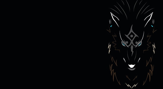 illustration de loup noir et gris, Zelda, La légende de Zelda: Princesse du Crépuscule, Lien, Lien de loup, Fond d'écran HD HD wallpaper