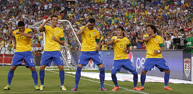 equipo, futbol, ​​soccer, Brasil, Fondo de pantalla HD HD wallpaper