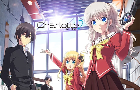 Anime, Charlotte, Joujirou Takajou, Nao Tomori, Yusa Kurobane, Yū Otosaka, Tapety HD HD wallpaper