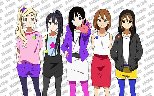 K-ON!, สาวอนิเมะ, Kotobuki Tsumugi, Akiyama Mio, Hirasawa Yui, Tainaka Ritsu, วอลล์เปเปอร์ HD HD wallpaper