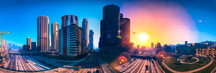 4K, Grand Theft Auto V, Los Santos, Panorama, Sfondo HD
