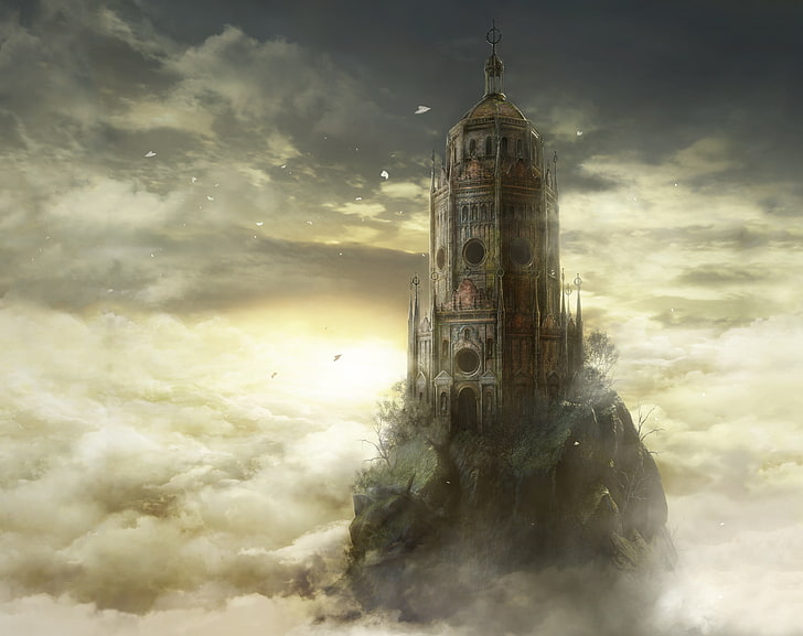 Dark Souls III The Ringed City DLC game, gray concrete castle on rock wallpaper, Games, Other Games, Magic, Land, Game, videogame, DarkSouls3, HD wallpaper