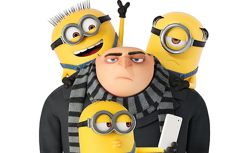 Movie, Despicable Me 3, Bob (Minions), Gru (Despicable Me), Kevin (Minions), Stuart (Minions), HD wallpaper HD wallpaper