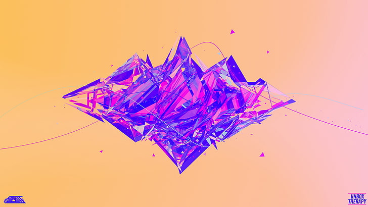 purple crystal illustration, abstract, HD wallpaper