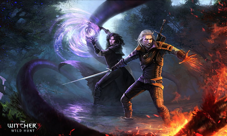 The Witcher, The Witcher 3: Perburuan Liar, Geralt of Rivia, Yennefer dari Vengerberg, Wallpaper HD